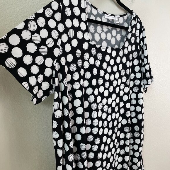 SUSAN GRAVER Womens Plus 2X Top Square Neck Short Sleeve Tunic Stretch Shirt - Picture 6 of 10